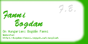 fanni bogdan business card