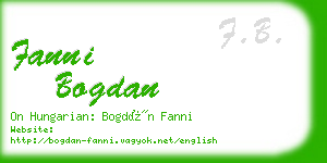 fanni bogdan business card